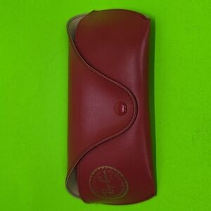 Ray Ban Red Vinyl Eyeglass Case One Snap Closure